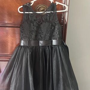 Elegant Black Lace Kids Dress
